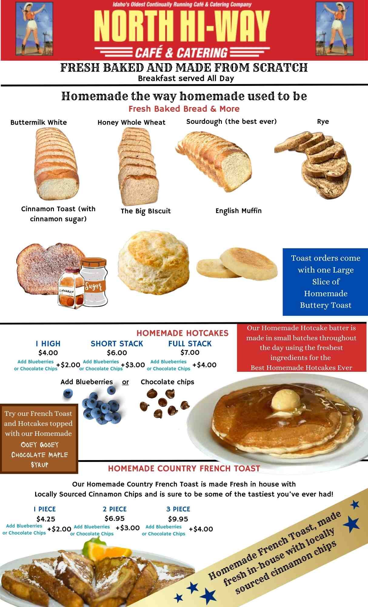 CAFE MENU — North Hi-Way Cafe